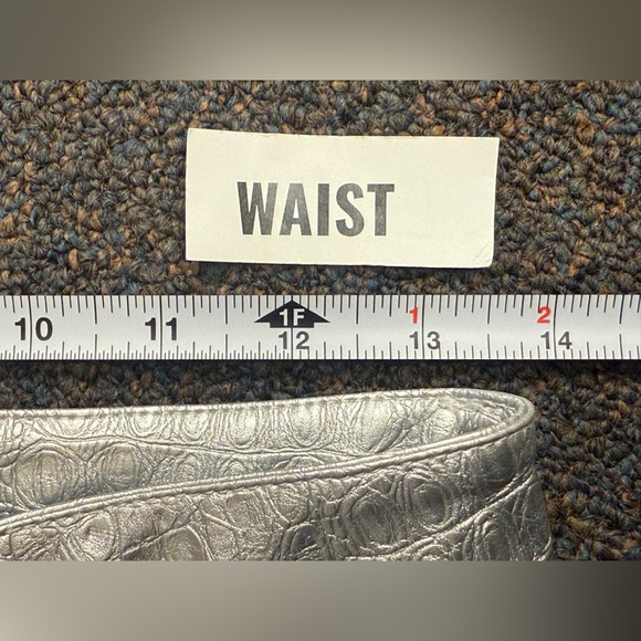 Naked Wardrobe Silver Crocodile Faux Leather Bootcut Pants Size Small - Picture 7 of 11